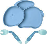 Tavolo per Bambini con Comparti in Silicone - Piatto Antiscivolo con Cupo di Suction per Bambini