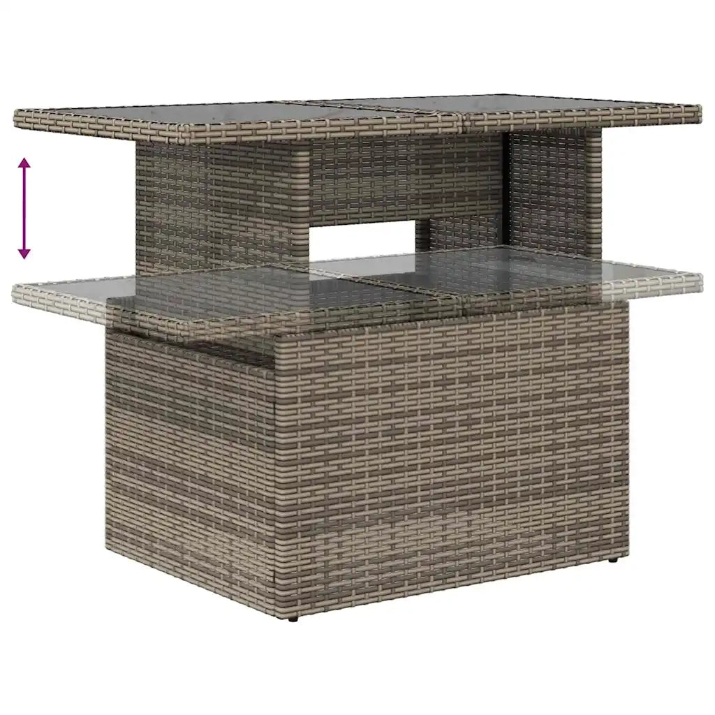 Set Divano da Giardino 8 pcs grigio e blu navy polyrattan 3348781