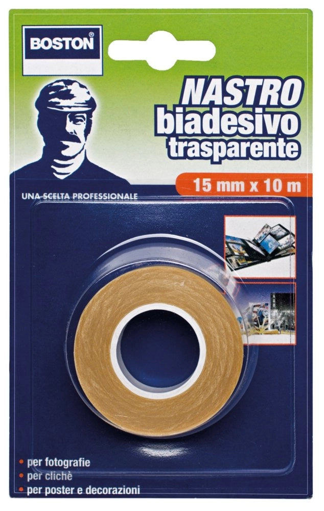 12pz nastro biadesivo trasparente ml.10x15mm. cod:ferx.17371