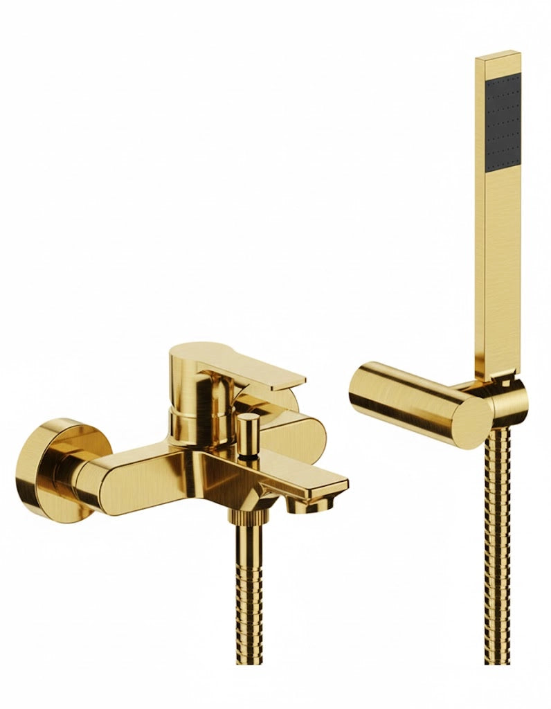 MONOCOMANDO VASCA ESTERNA CON ACCESSORI LINEA ICON- Oro Spazzolato- MARIA- pezzi 1