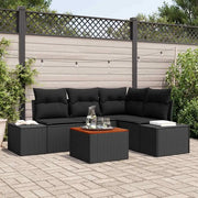 Set Divano da Giardino con cuscino 5 pcs Nero polyrattan 3347954