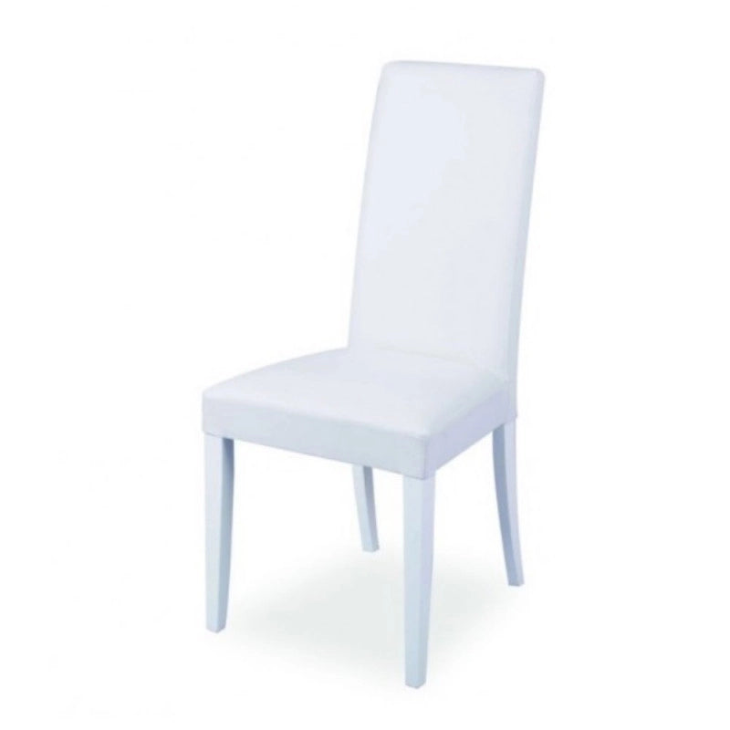 Sedia Nancy in ecopelle bianca set 2 pezzi