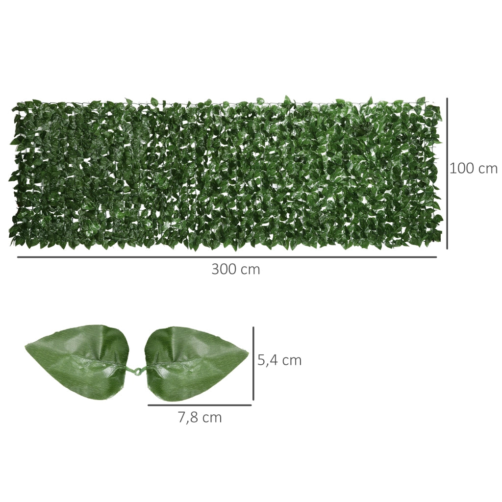 Siepe Artificiale Frangivista Rotolo 3x1m ¨C Xylo ¨C Fogliame Faggio Anti-UV Verde Scuro