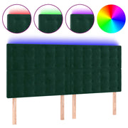 Testiera | Testata a LED Verde Scuro 200x5x118/128 cm in Velluto