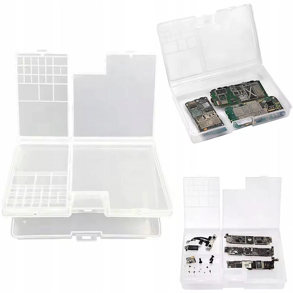 Organizer Plastico a Due Livelli – 180 x 115 x 35 mm | Materiale PP Resistente | Per Componenti Elettronici, Viti, Cavi