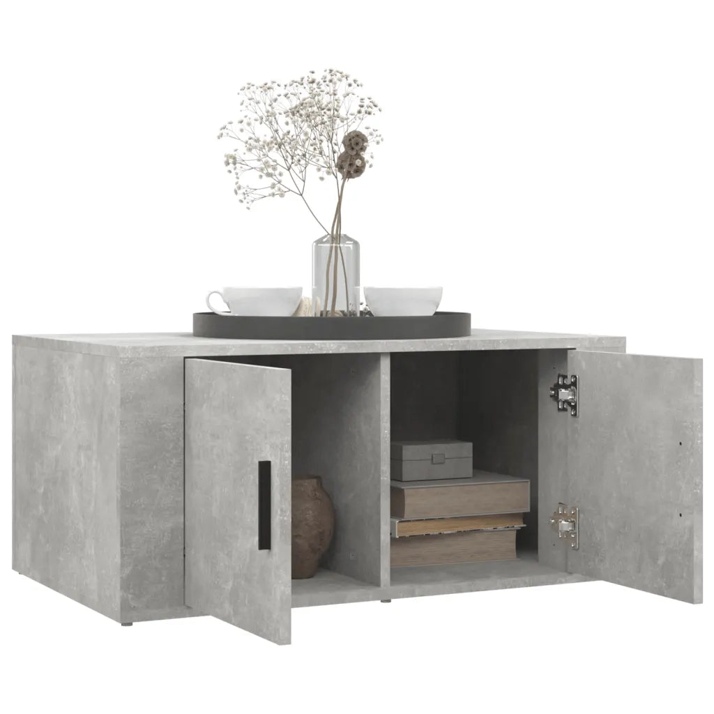 Tavolino Salotto Grigio Cemento 80x50x36 cm Legno Multistrato 816516