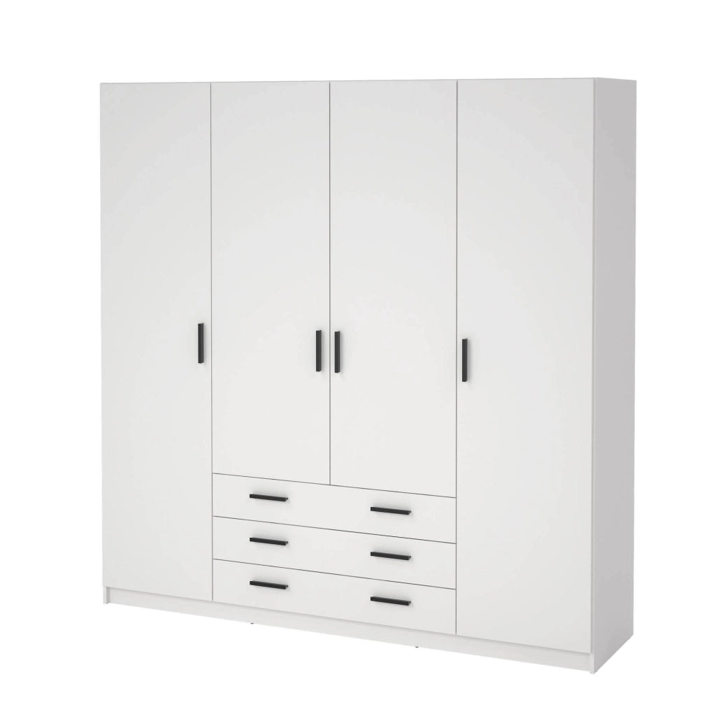 Guardaroba grande Epipola, Mobile camera da letto, Cabina armadio portabiti, Armadio appendiabiti, 196x50 h200 cm, Bianco