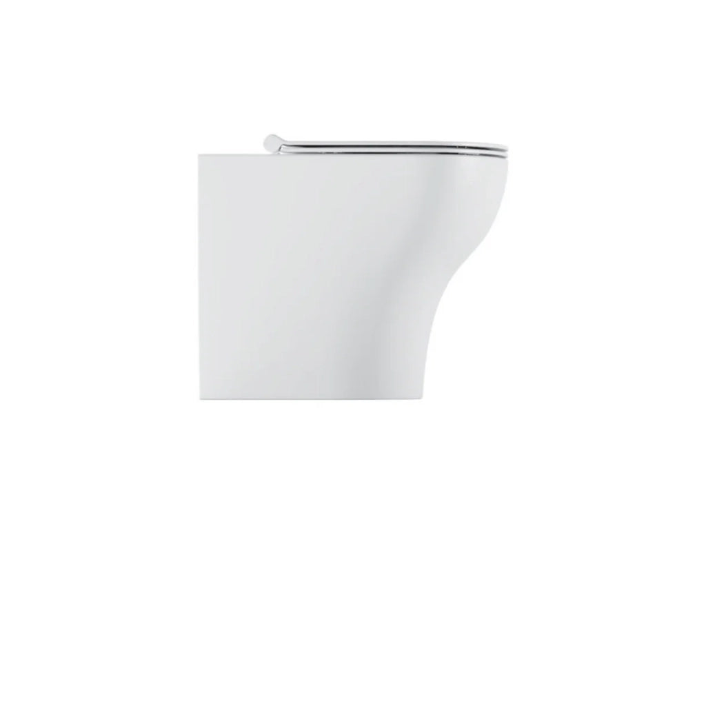 Coppia Di Sanitari Alice Ceramica Da Terra Filo Muro Senza Brida Bianco Opaco "Unica"