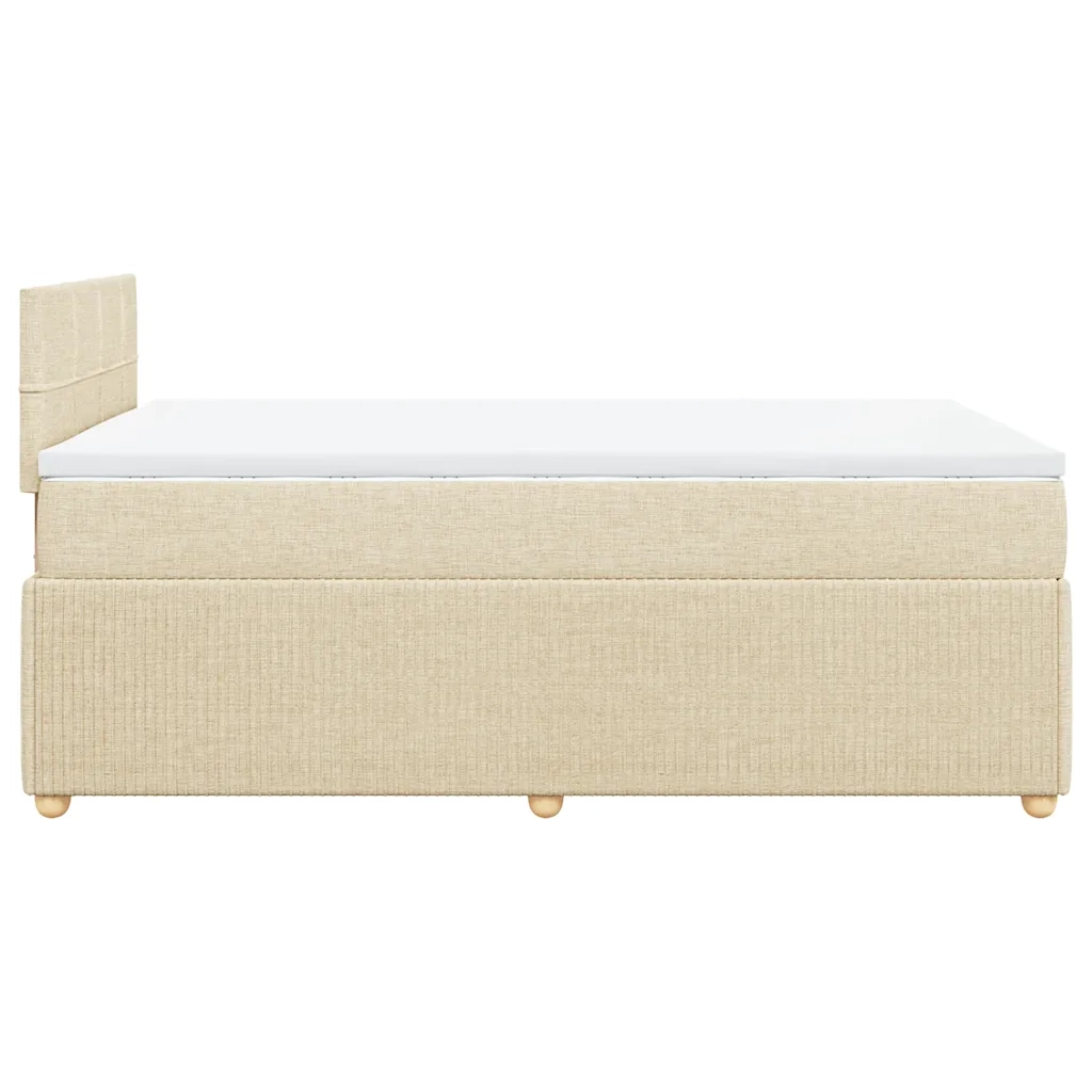 Giroletto a Molle con Materasso Crema 120x190 cm in Tessuto 3287400