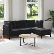 Set di mobili per il soggiorno con cuscino 4 pcs Nero Velluto 3413755