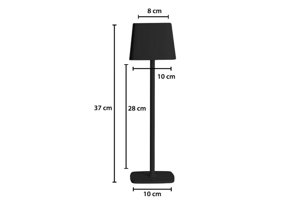 Lampada Led Da Tavolo Controllo Touch Ricaricabile Senza Fili Mod. Quadrata - Lampada - Nero