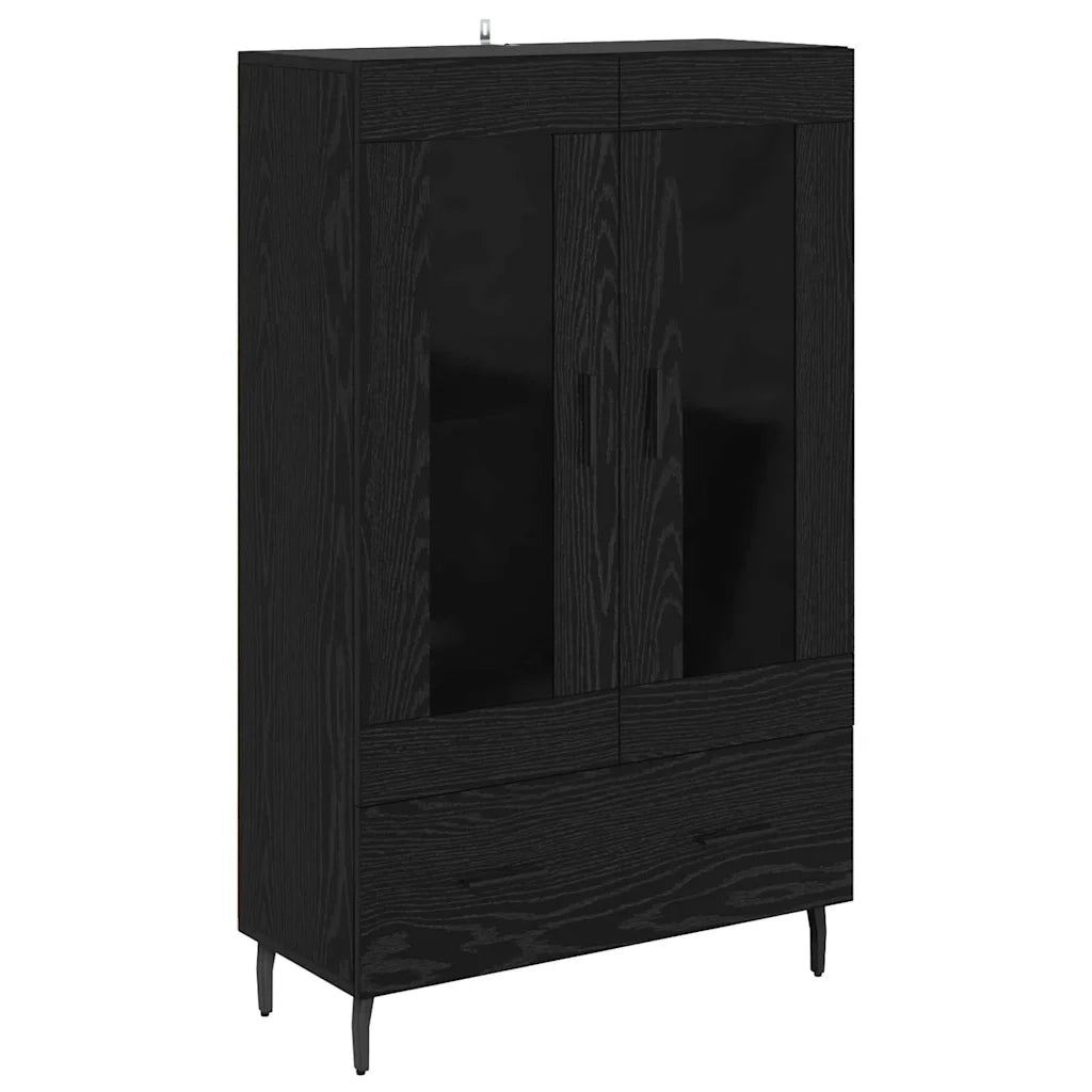 Credenza-Buffet-Armadio da cucina Rovere Nero 69,5 x 31 x 115 cm Legno multistrato 909647
