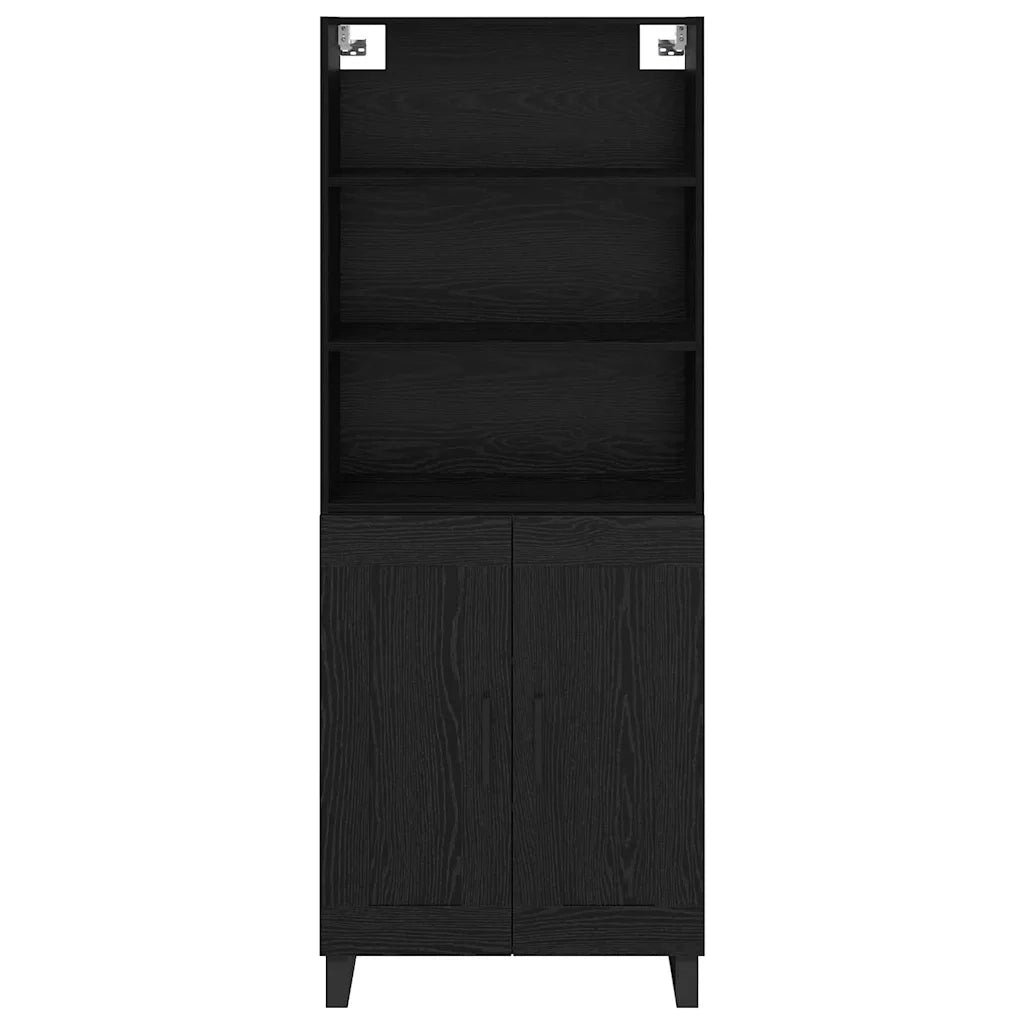 Credenza-Buffet-Armadio da cucina Rovere Nero 69,5 x 34 x 180 cm Legno multistrato 202770