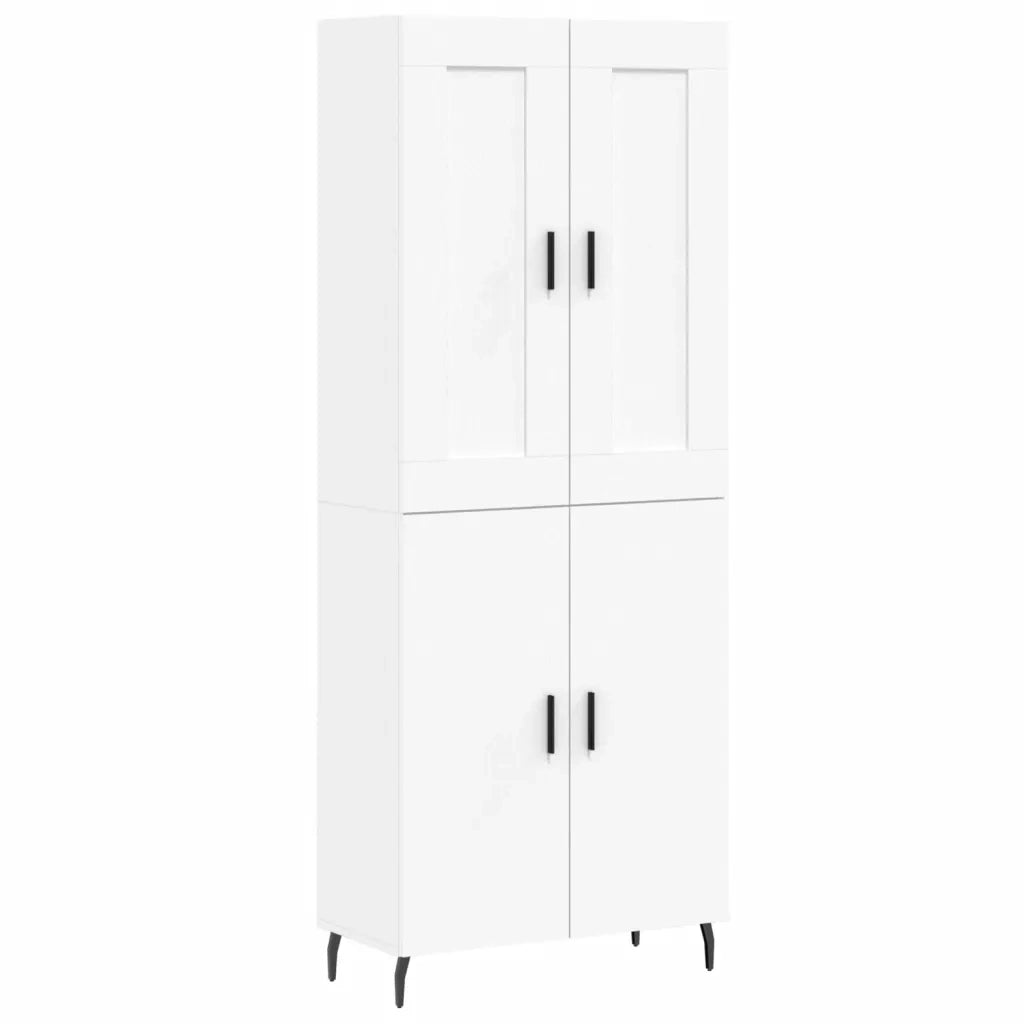 Credenza | Madia | Buffet da pranzo | Armadio da pranzo Bianca 69,5x34x180 cm in Legno Multistrato