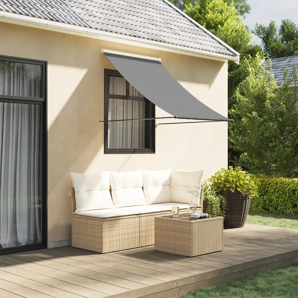 Tenda da Sole Retrattile Antracite 100x150 cm Tessuto e Acciaio 368750