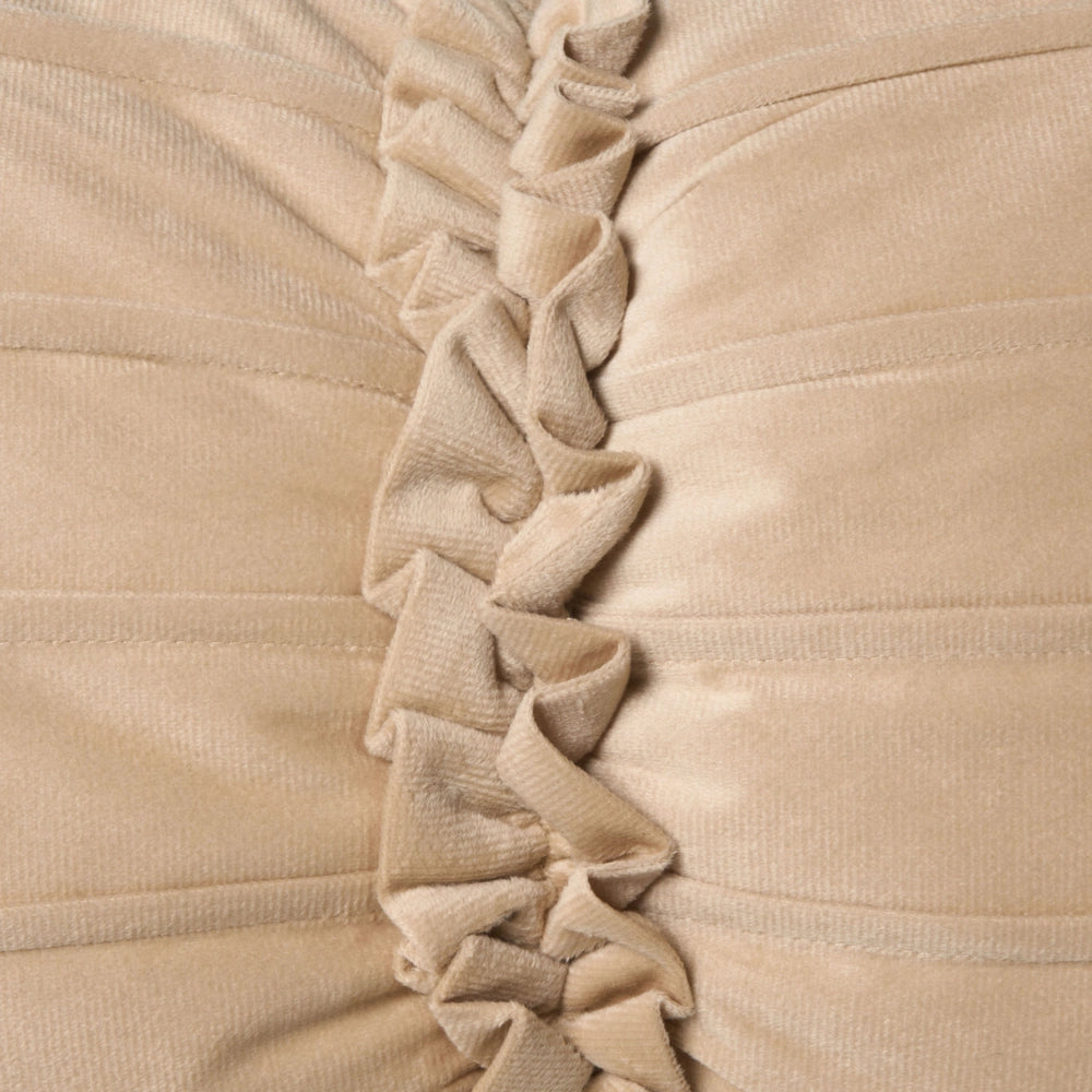 Set di 2 cuscini decorativi in velluto beige con motivo a fiocco 50 x 30 cm Accessorio decorativo