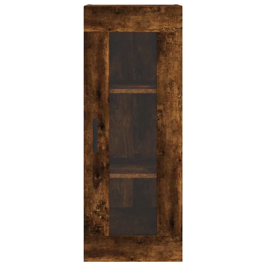 Credenza-Buffet-Armadio da cucina Rovere Fumo 34,5x34x180 cm in Legno Multistrato 421646