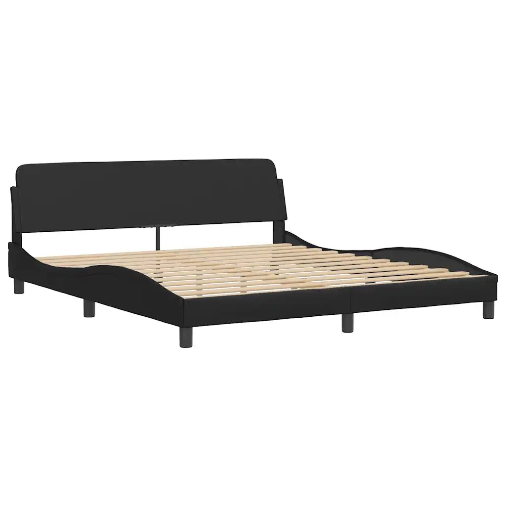 Giroletto senza Materasso Hvar Nero 180x200 cm in Similpelle