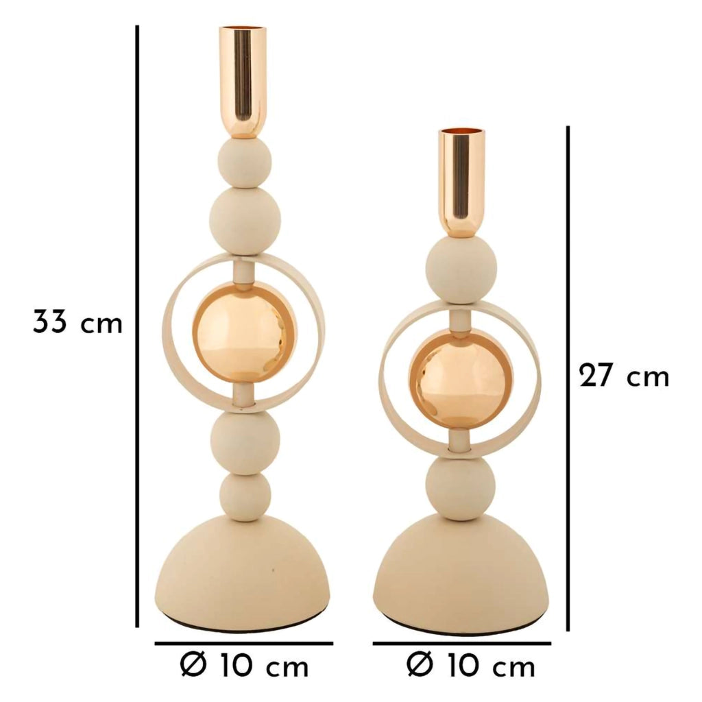 Fari, Portacandela set da 2, Bianco Crema