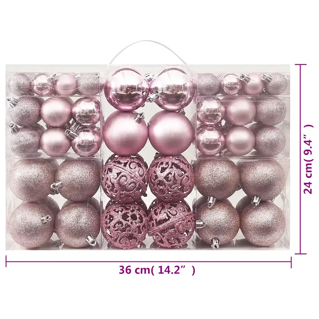 Set Palline di Natale 100 pz-Decorazioni natalizie Rosa