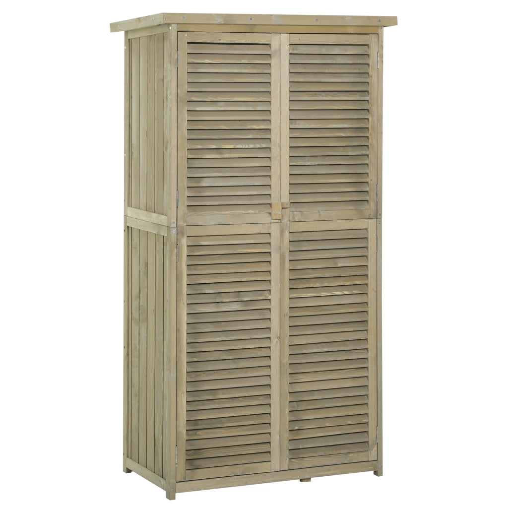 Armadio da giardino in legno ¨C Minimal ¨C Grigio 87x46,5x160 cm