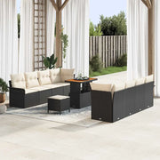 Set Divano da Giardino con cuscino Nero e Crema 90 x 55 x 71 cm 3364060