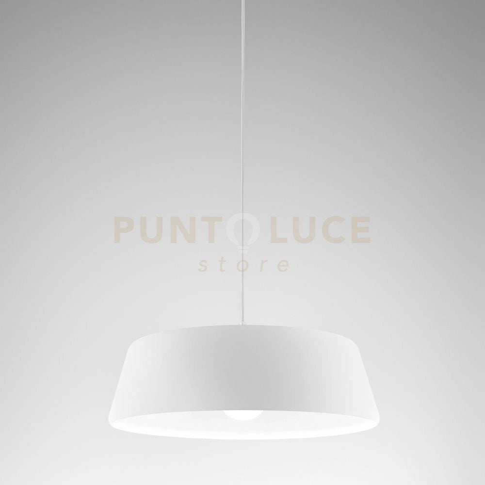 BLANCA S/P - LAMPADARIO A SOSPENSIONE BIANCO 1 LUCE ATTACCO E27 IN ALLUMINIO  D.50CM