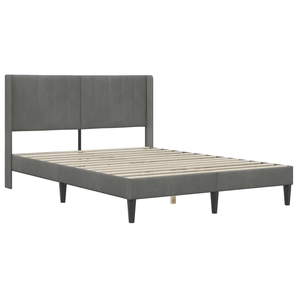 Struttura del letto-Giroletto Grigio Scuro 140 x 190 cm Velluto 241194