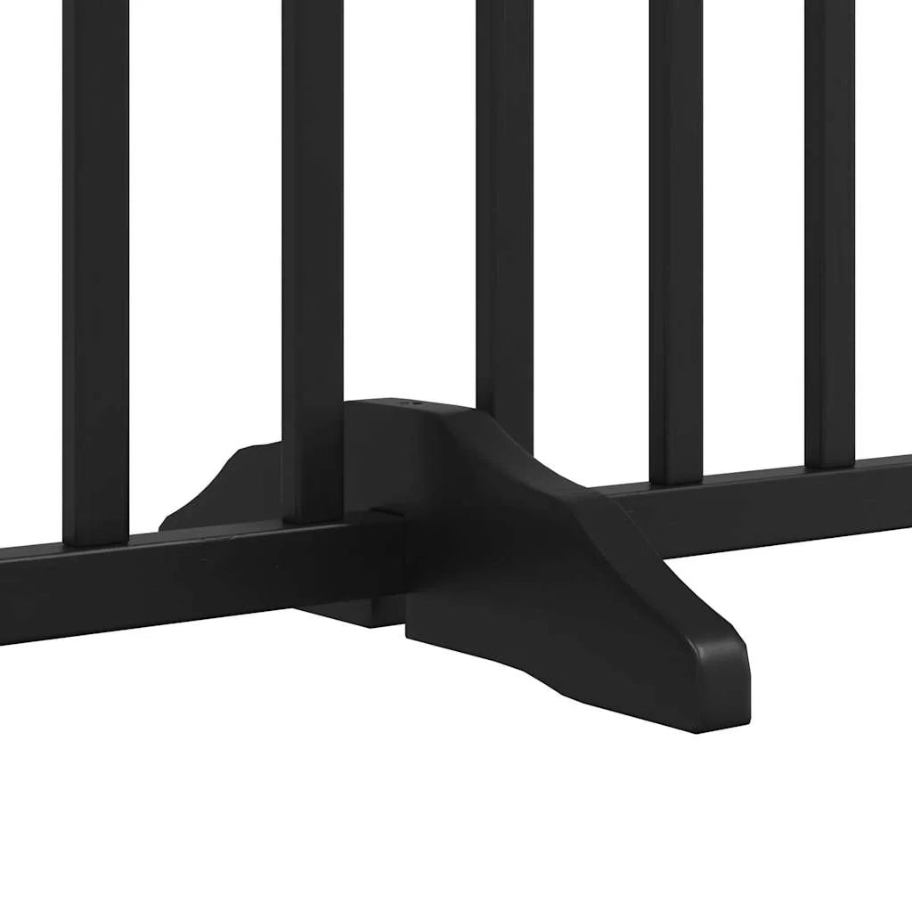 Cancelletto di sicurezza per animali domestici porta pieghevole 9 pannelli legno di pioppo nero 02_0023281