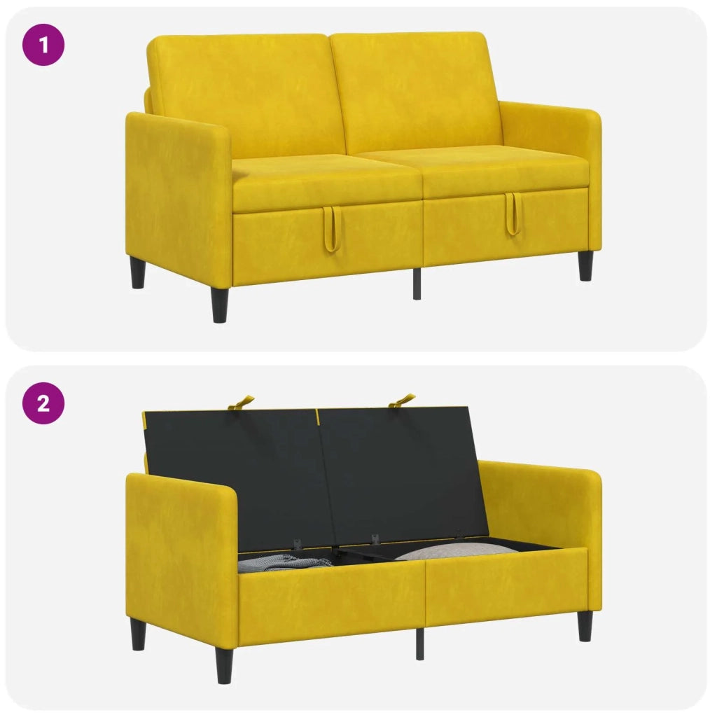 Divano con Storage Giallo 152 x 78 x 87 cm Poliestere 42036940