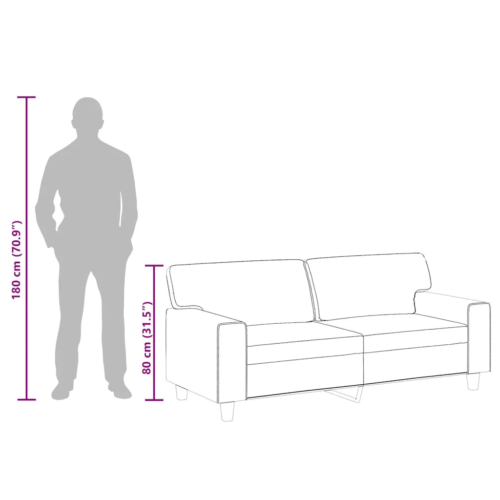Divano | Divano da soggiorno | Sofa a 2 Posti Grigio 140 cm in Similpelle