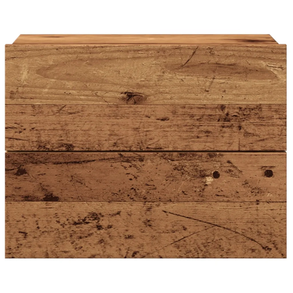 Comodini a Muro 2 pz Legno Antico 40x32x30 cm 855945