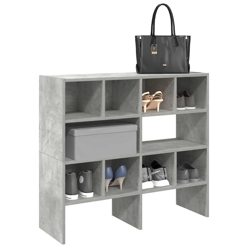 Scarpiere 2 pz Impilabili Grigio Cemento 89,5x30x40 cm 858846