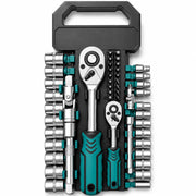 Set 50 Chiavi a Bussola 1/4" 1/2" con Cricchetti Inserti e Snodi VHT02524