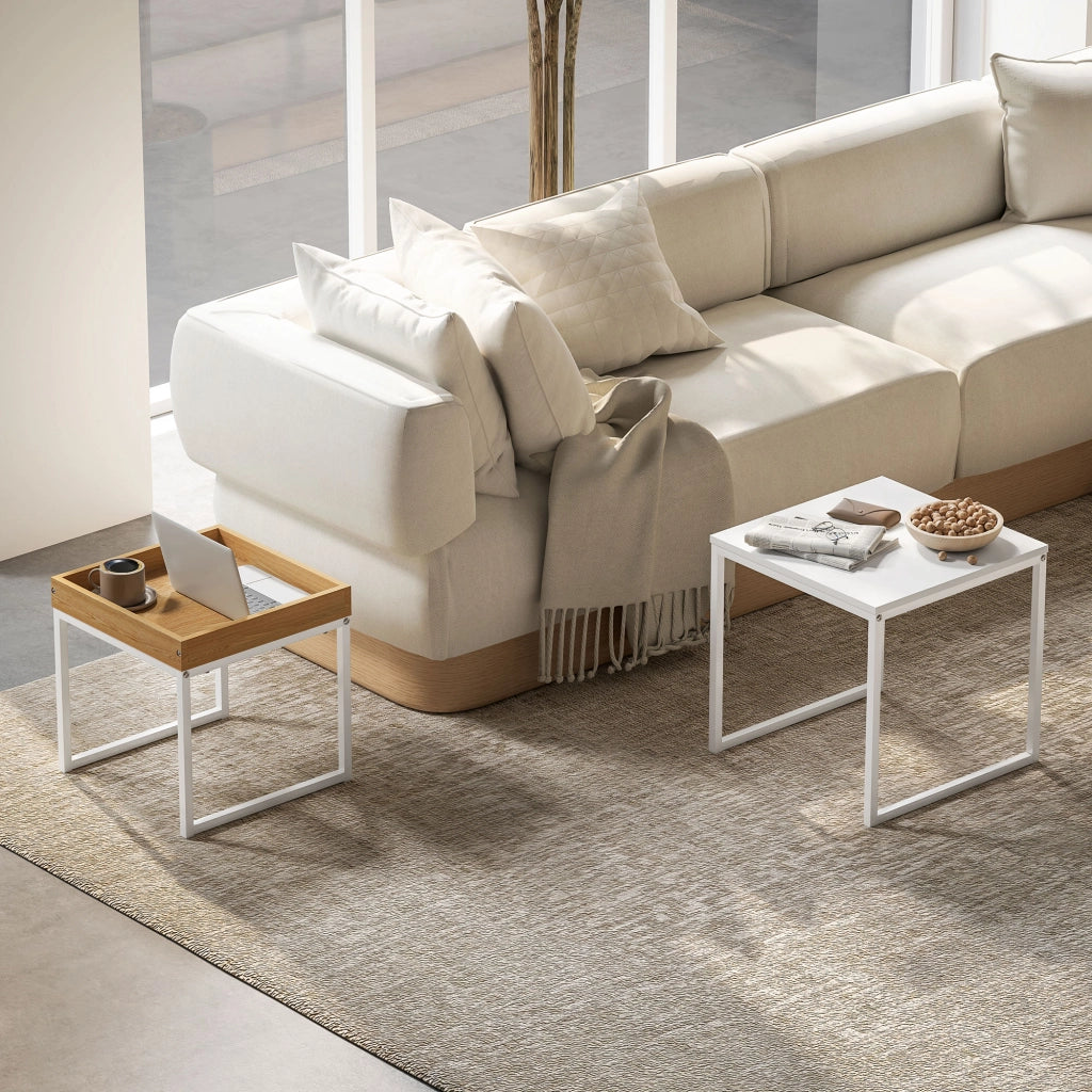 Tavolino da caff¨¨ ¨C Minimal ¨C MDF, metallo, bianco