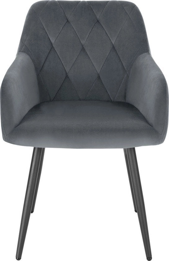 Set di 4 poltrone da sala - rivestimento in velluto lussuoso - design ergonomico - stile e morbido - adatto per le sale da pranzo - grigio