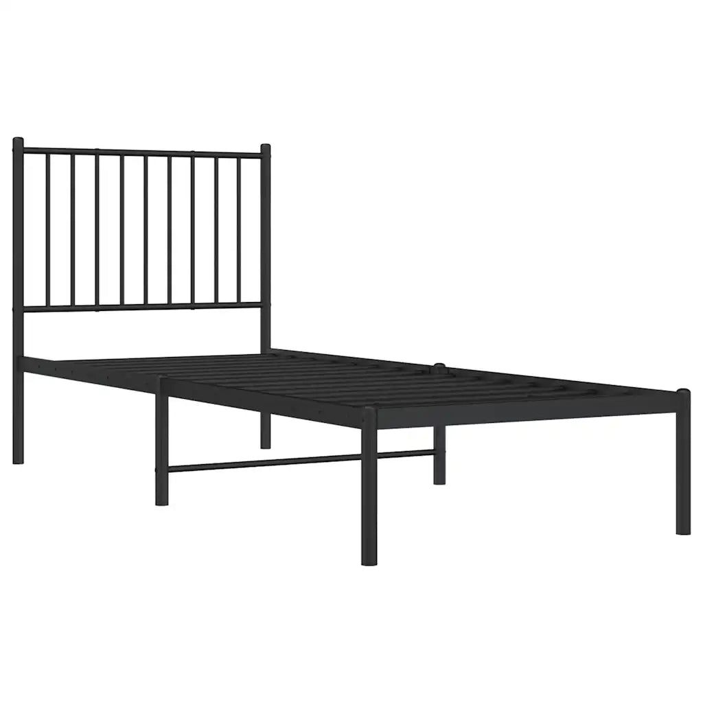 Giroletto con Testiera-Struttura Letto con testiera in Metallo Nero 80x200 cm 722431