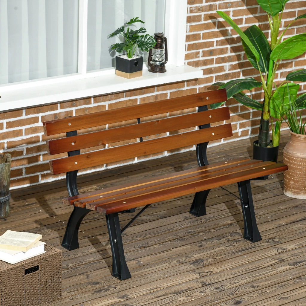 Panca da giardino 2 posti ¨C Xylo ¨C alluminio e legno 120x57x70 cm