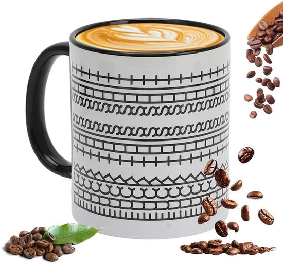 Tazza per Caffè 350 ml - Design Unico - Prodotto in Ceramica - Manico Isolante - Qualità Premium Robusta - Tazza per Caffè