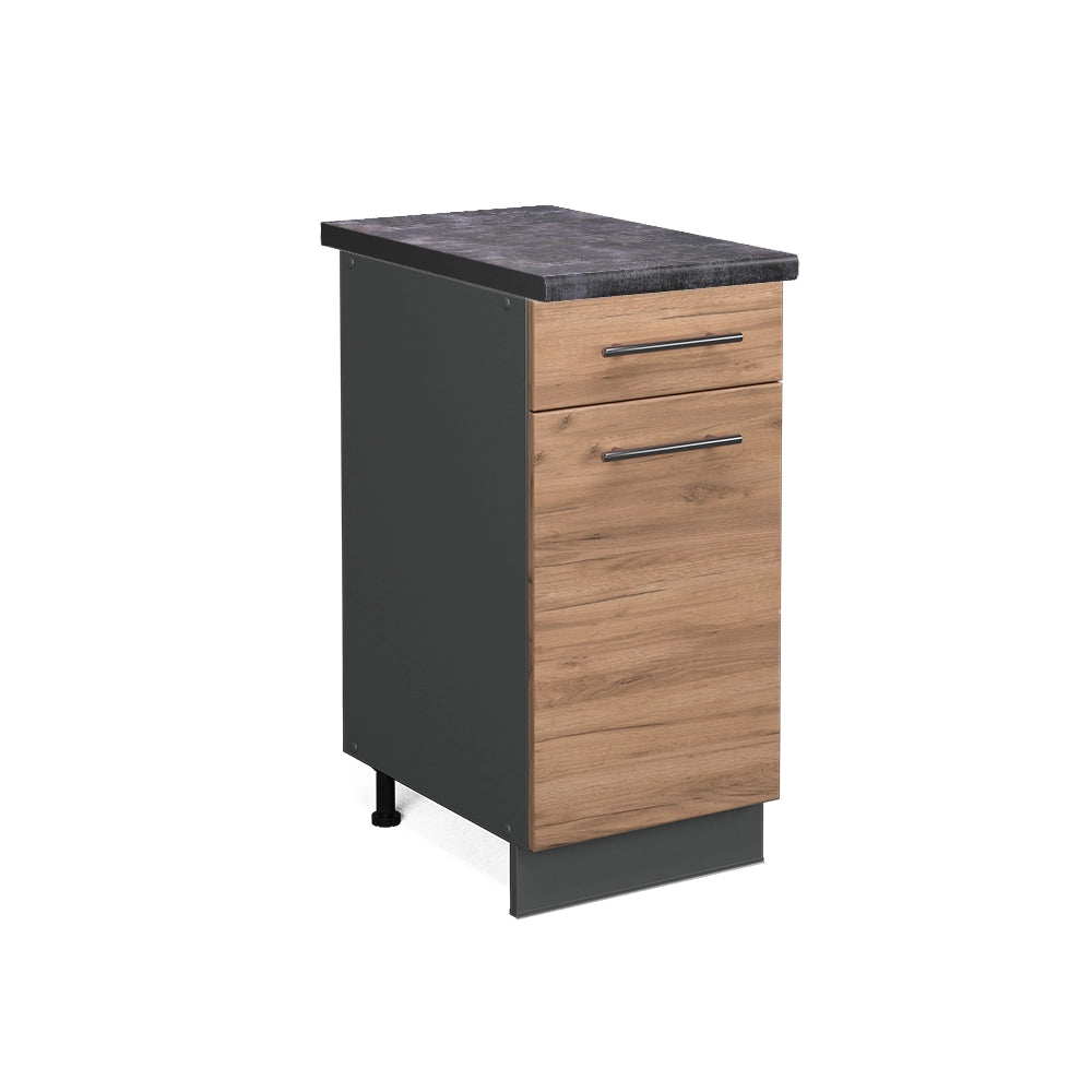 Mobiletto base per cucina Fame-Line Rovere dorato/Antracite 40 cm, PL Antracite Vicco