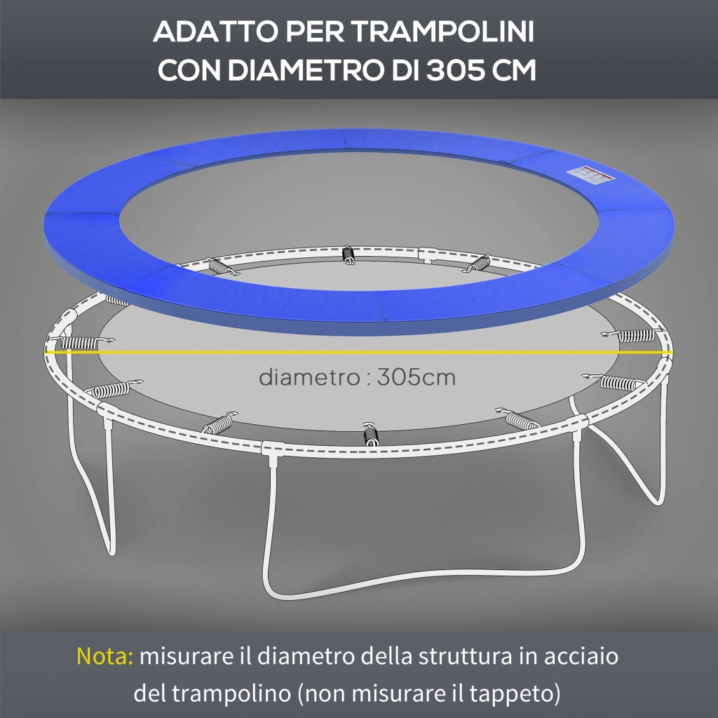 Copertura per Trampolino ¨C zephmum ¨C Blu, Plastica e PE, 15 mm, ?305 cm