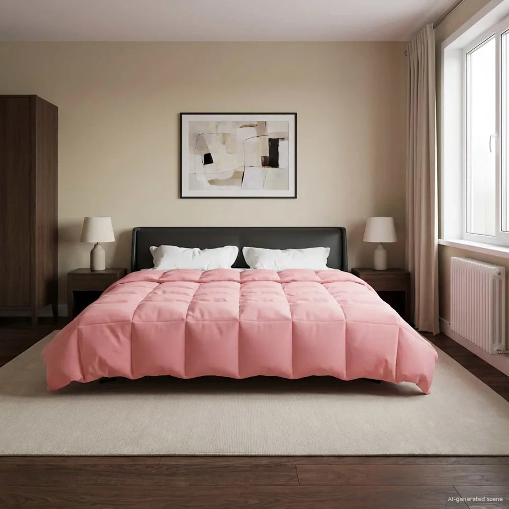 Duvet Invernale Trapuntato Rosa 200 x 200 cm Microfibra 42026112