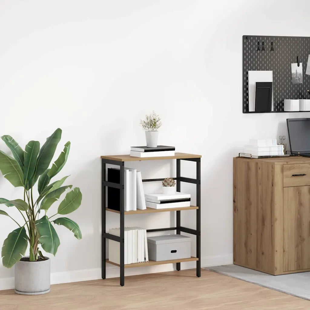 Libreria-Scaffale per Libri-Mobile di Stoccaggio Rovere artigianale 60 x 29,5 x 81 cm Legno multistrato