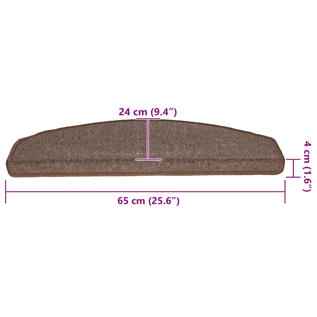 Tappetini per scale 20 pz 65x24x4 cm Marrone caffè Semicircolari Grandi 3365793