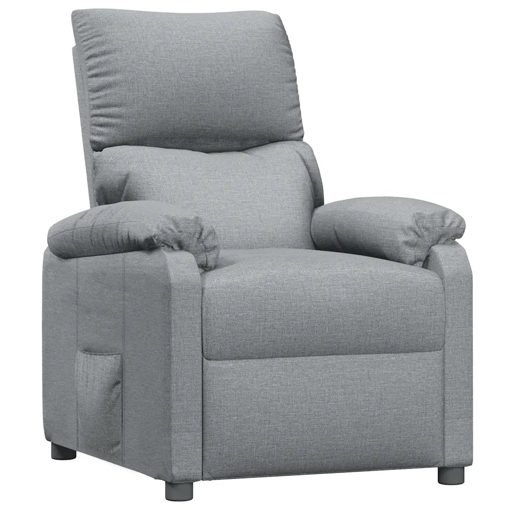 Poltrona Reclinabile in Tessuto Grigio Chiaro 340177