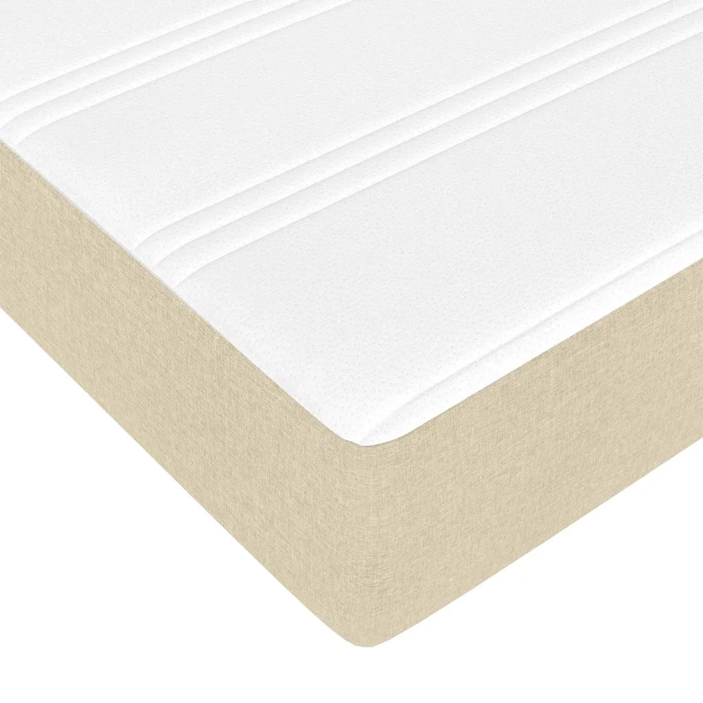 Struttura del letto con materasso Crema 120 x 190 cm Tessuto 3399178