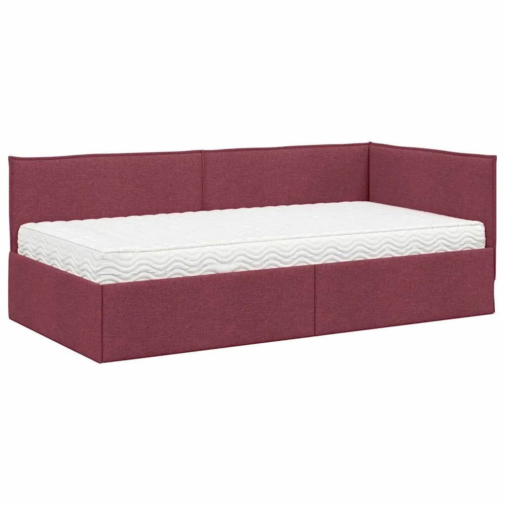 Struttura Letto Angolare con Materasso 2 pcs Grigio Velluto