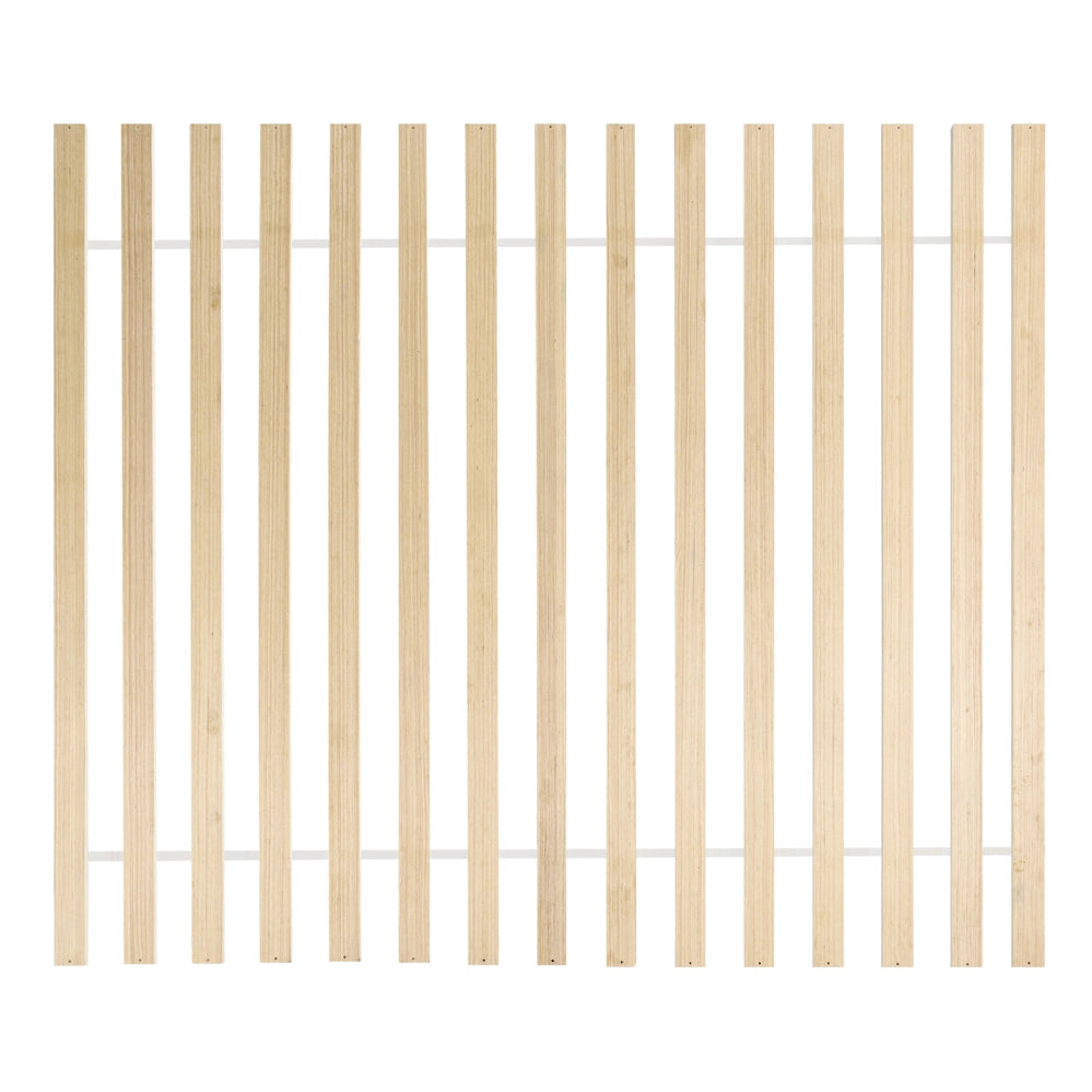 Letto in legno di pino marrone chiaro 160 x 200 cm matrimoniale con testata a treccia viennese a doghe stile rustico minimalista