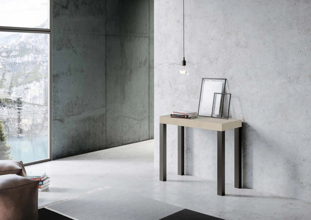 Consolle Allungabile 90-300x40x77 cm Everyday Cashmere Telaio Antracite