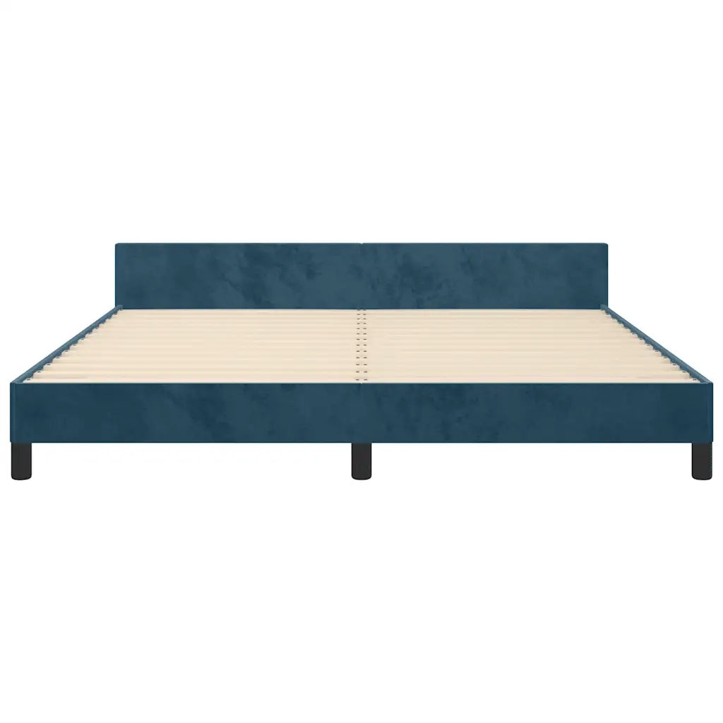Giroletto senza Materasso-Struttura Letto Blu Scuro 160x200 cm in Velluto 816294